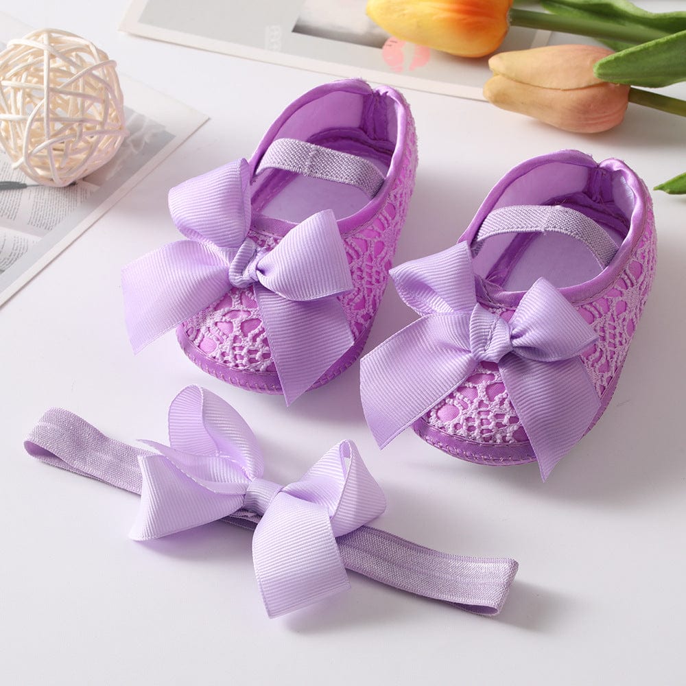 Baby Shoes Hair Band Set European And American Cute Bow Princess Shoes