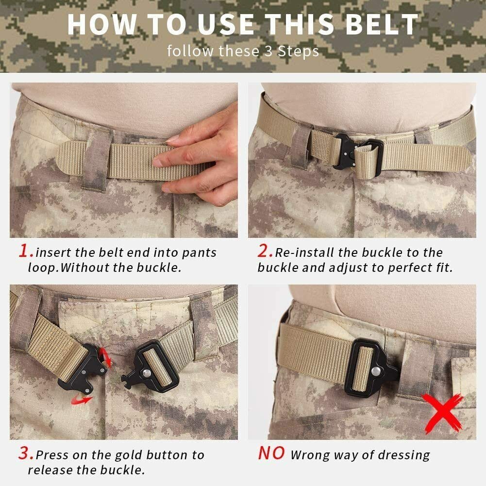 PREMIUM hommes ceinture militaire décontractée ceinture tactique sauvetage Rigger ceinture en nylon USA