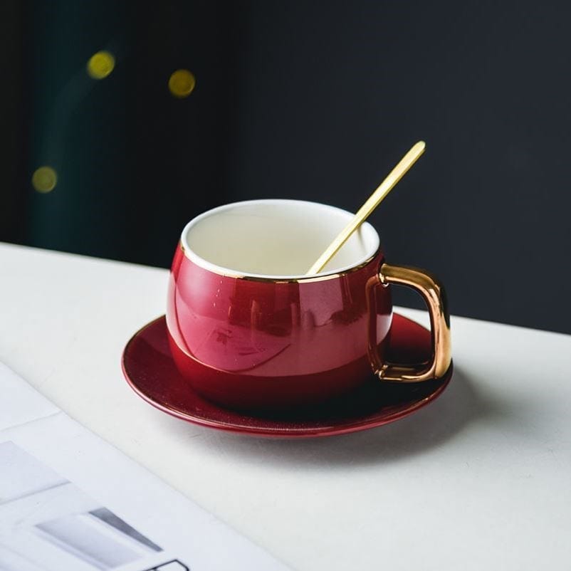 Taza americana de hielo, juego de platillos de Taza de Café de Cerámica, taza de té de la tarde, taza de agua para el hogar, Simple