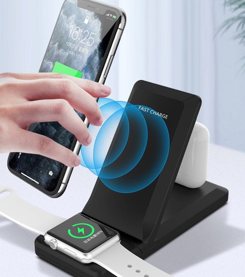 Folding three-in-one multifunctional wireless charger.