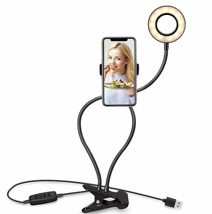 LED Selfie Ring Light for Live Adjustable Makeup Light-8cm Stand.