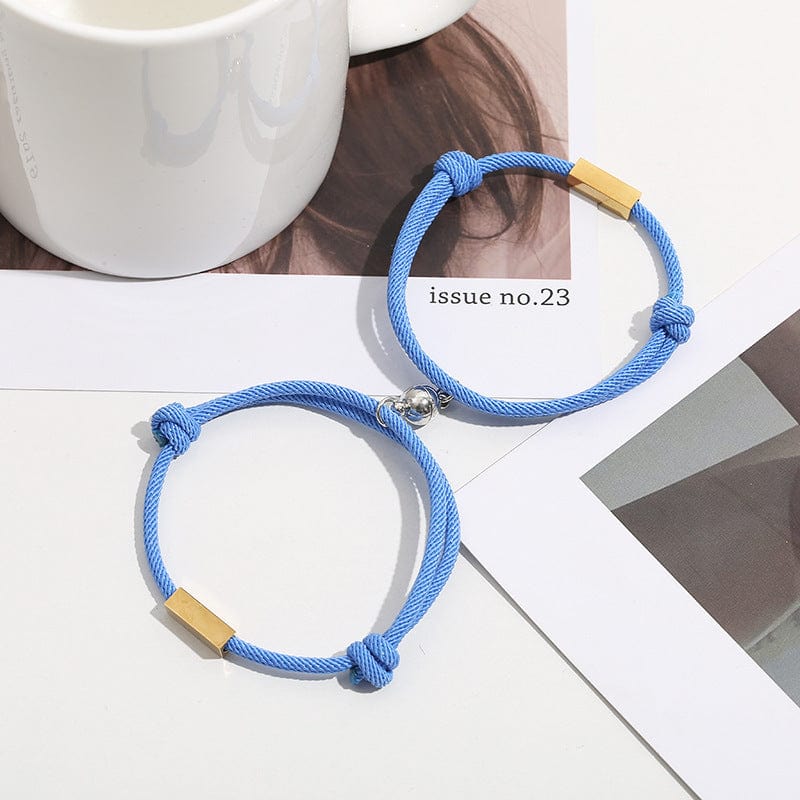 Bracelet personnalisé avec nom, aimant d'amour éternel, en acier inoxydable, pour couples