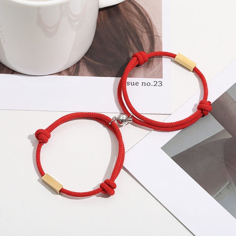 Bracelet personnalisé avec nom, aimant d'amour éternel, en acier inoxydable, pour couples