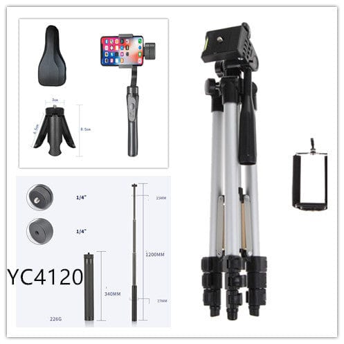 Compatible with Apple, Handheld Phone Gimbal Stabilizer 3-Axis PTZ Tripod Anti-Shake for Smartphone Vlog.