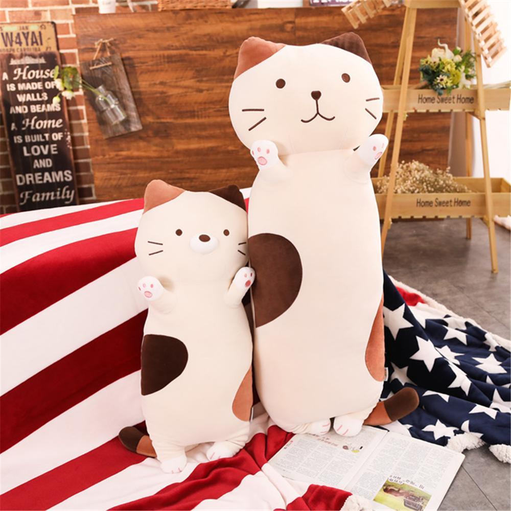 Net Red Cat Sleeping Cartoon Plush Pillow Doll Long Strip Accompany Sleeping Doll Cushion Comfort Doll