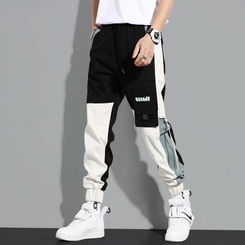 Pantalon décontracté fin et polyvalent avec coutures nouées à la cheville et cordon de serrage pour hommes