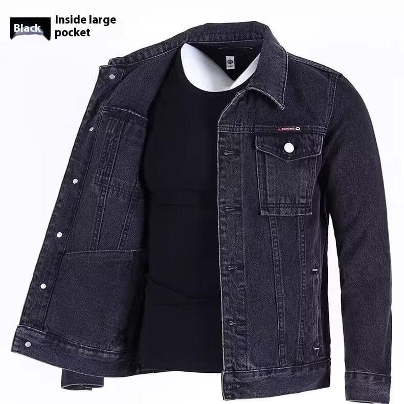 Chaqueta vaquera holgada con solapa para hombre