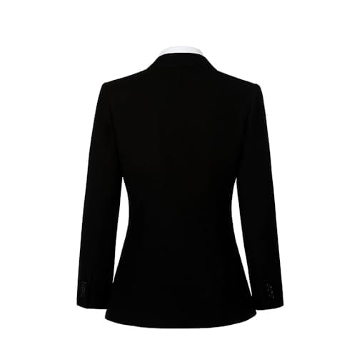 Blazer de oficina para mujer, con un botón, solapa con muescas, para negocios, esmoquin, informal, chaqueta, traje pequeño