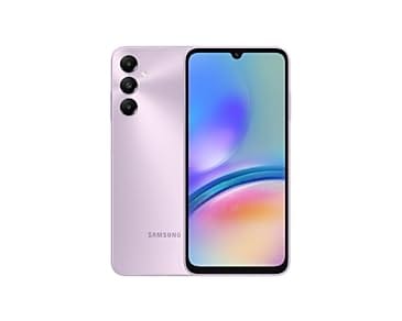 Samsung Galaxy A05s (SM-A057M/DS), 128 GB 4 GB RAM, Dual SIM, GSM desbloqueado de fábrica, versión internacional (paquete de cargador de pared) (violeta claro) 