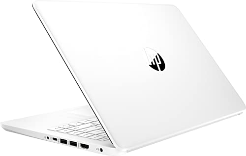 Laptop HP 14, Intel Celeron N4020, 4 GB de RAM, 64 GB de almacenamiento, pantalla HD Micro-edge de 14 pulgadas, Windows 11 Home, delgada y portátil, gráficos 4K, un año de Microsoft 365 (14-dq0040nr, blanco copo de nieve) 