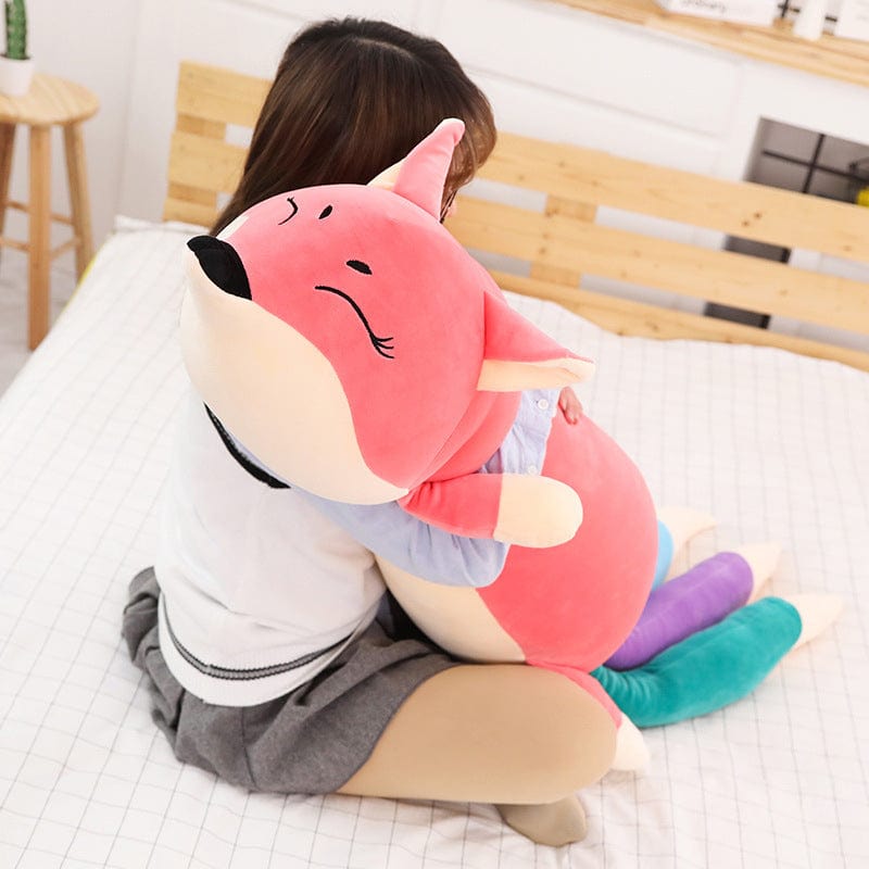 Fox plush toy boy sleeping pillow