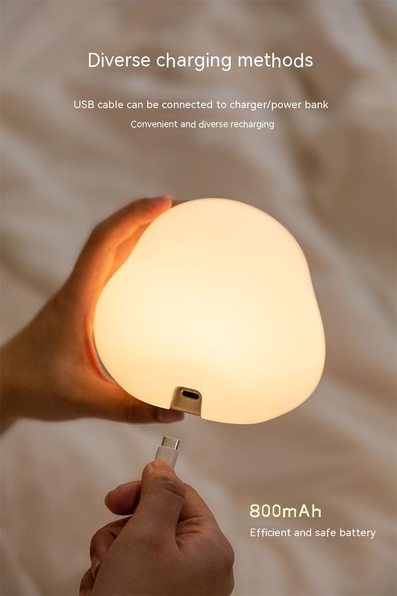 Lindo pato LED lámpara de noche de dibujos animados de silicona USB recargable luz para dormir Sensor táctil sincronización dormitorio lámpara de noche para regalo de niño decoración del hogar