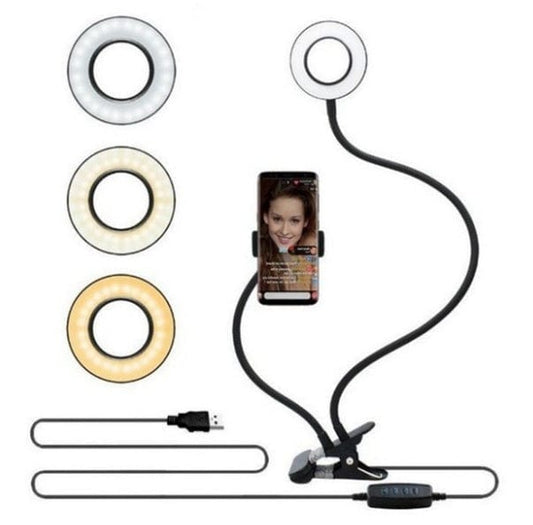 LED Selfie Ring Light for Live Adjustable Makeup Light-8cm Stand.