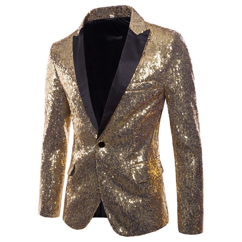 European And American Performance Dress Gold Sequined Suit