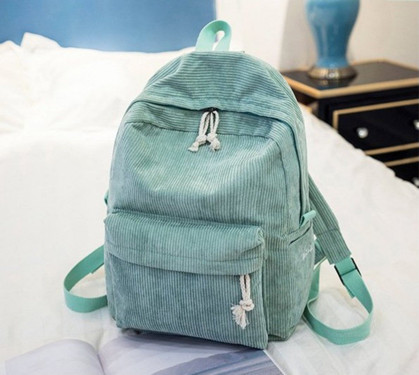 Sac à dos en velours personnalisé pour étudiant polyvalent Harajuku