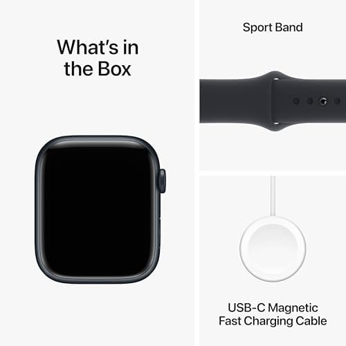 Reloj inteligente Apple Watch Series 9 [GPS 45 mm] con caja de aluminio rosa y correa deportiva rosa. Monitor de actividad física, aplicaciones de ECG y oxígeno en sangre, pantalla Retina siempre encendida, carbono neutro 