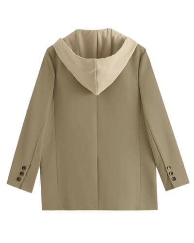 Mina Self chaqueta blazer extragrande para mujer con capucha 2024 nuevo traje de oficina de trabajo informal con frente abierto para las cuatro estaciones de talla grande (XS-XXL) 