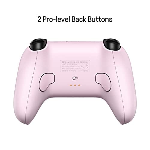 8Bitdo Ultimate Manette sans fil 2,4 g avec station de chargement, mise à jour du joystick à effet Hall, manette de jeu Pro avec boutons arrière et fonction Turbo pour PC, Android, Steam Deck et Apple (violet) 