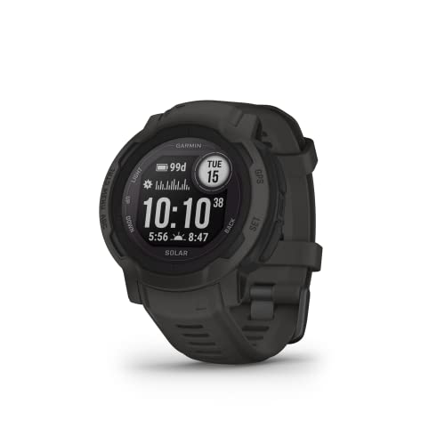 Garmin Instinct 2 Solar, edición táctica, reloj GPS para exteriores, capacidades de carga solar, compatibilidad con múltiples GNSS, enrutamiento Trackback, negro 