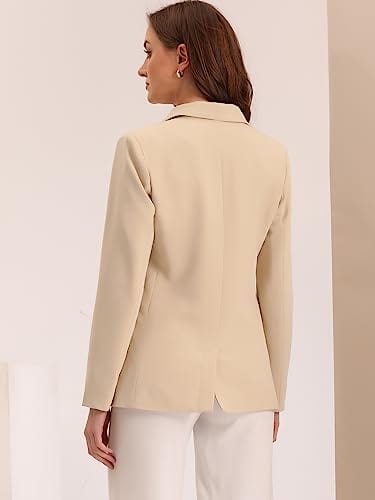 Allegra K Veste blazer formelle à revers cranté pour femme