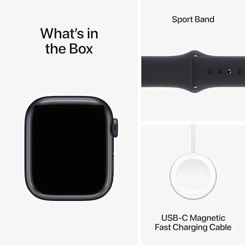 Reloj inteligente Apple Watch Series 9 [GPS 45 mm] con caja de aluminio rosa y correa deportiva rosa. Monitor de actividad física, aplicaciones de ECG y oxígeno en sangre, pantalla Retina siempre encendida, carbono neutro 