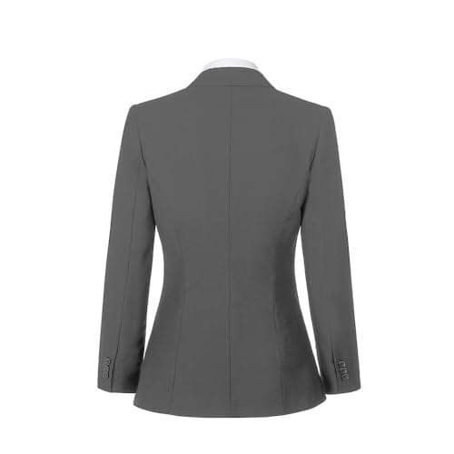 Blazer de oficina para mujer, con un botón, solapa con muescas, para negocios, esmoquin, informal, chaqueta, traje pequeño