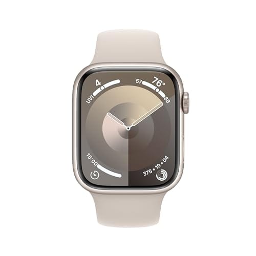 Reloj inteligente Apple Watch Series 9 [GPS 45 mm] con caja de aluminio rosa y correa deportiva rosa. Monitor de actividad física, aplicaciones de ECG y oxígeno en sangre, pantalla Retina siempre encendida, carbono neutro 