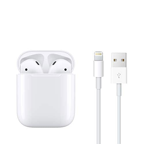 Écouteurs sans fil Apple AirPods (2e génération), écouteurs Bluetooth avec étui de chargement Lightning inclus, plus de 24 heures d'autonomie, configuration sans effort pour iPhone 