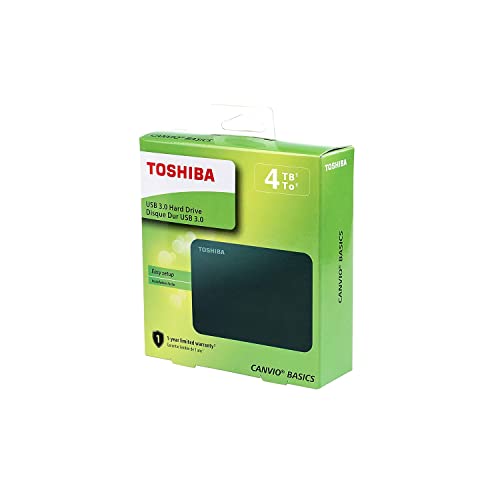 Toshiba Canvio Basics 1TB Portable External Hard Drive USB 3.0, Black - HDTB510XK3AA