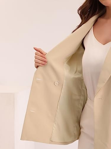 Allegra K Veste blazer formelle à revers cranté pour femme