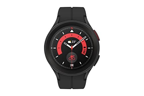 Reloj inteligente Samsung Galaxy Watch 5 Pro de 45 mm con GPS, frecuencia cardíaca, seguimiento de actividad física - Titanio, cristal de zafiro, batería mejorada 