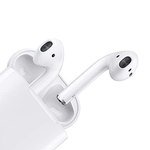 Auriculares inalámbricos Apple AirPods (segunda generación), auriculares Bluetooth con estuche de carga Lightning incluido, más de 24 horas de duración de la batería, configuración sencilla para iPhone 