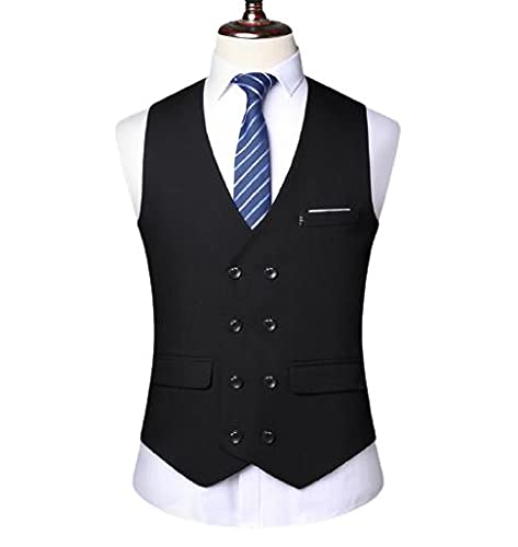 Wangyue Men's Suit Slim Fit 3 Piece Suit Double Breasted Suit One Button Formal Wedding Prom Suits