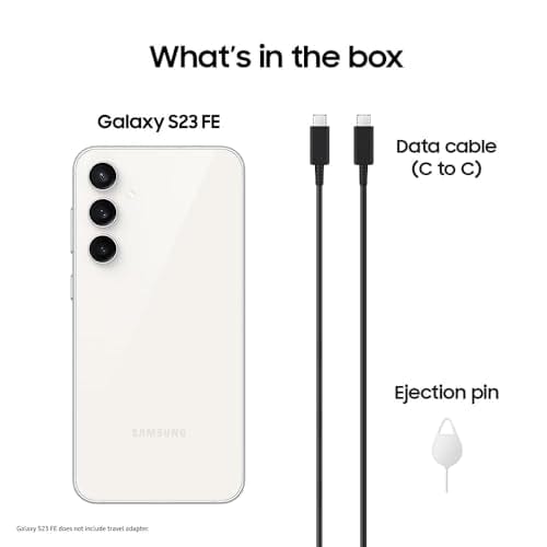 SAMSUNG Galaxy S23 FE AI Téléphone, 128 Go Smartphone Android débloqué, longue durée de vie de la batterie, processeur haut de gamme, écran en verre Gorilla robuste, appareil photo haute résolution 50 MP, version américaine, 2023, graphite 