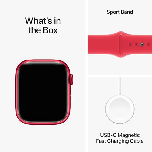 Reloj inteligente Apple Watch Series 9 [GPS 45 mm] con caja de aluminio rosa y correa deportiva rosa. Monitor de actividad física, aplicaciones de ECG y oxígeno en sangre, pantalla Retina siempre encendida, carbono neutro 