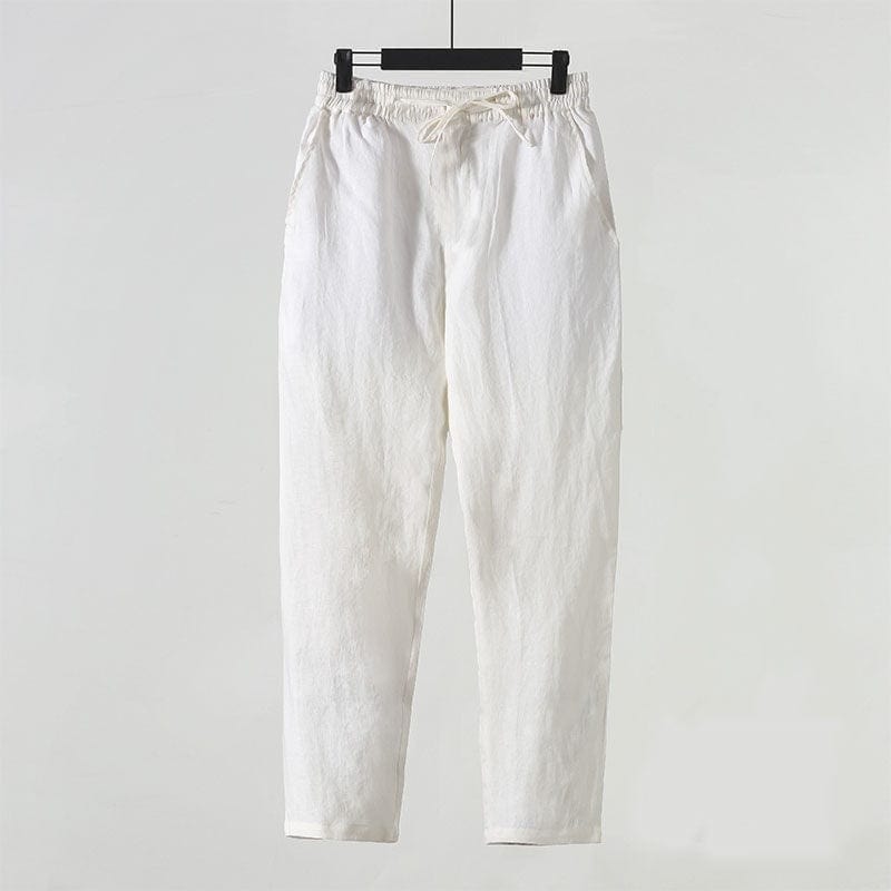 Men's Loose Plus Size Cotton And Linen Cropped Casual Pants