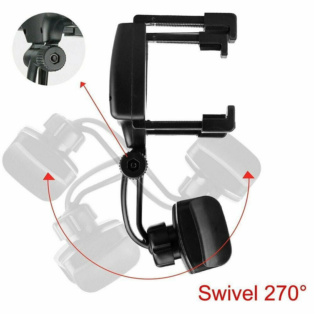 Universal Car Rear View Mirror Mount Stand GPS Cell Phone Holder 360 Rotation.