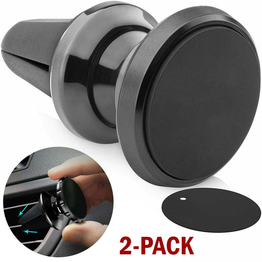 2x 360 Magnetic Car Mount Holder Air Vent Stand Universal For Mobile Cell Phone.