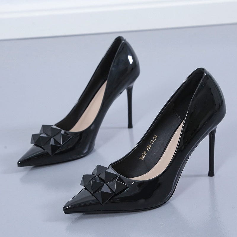 Pointed Toe Bag Sexy European And American Black Thin Shoes Women's Shoes