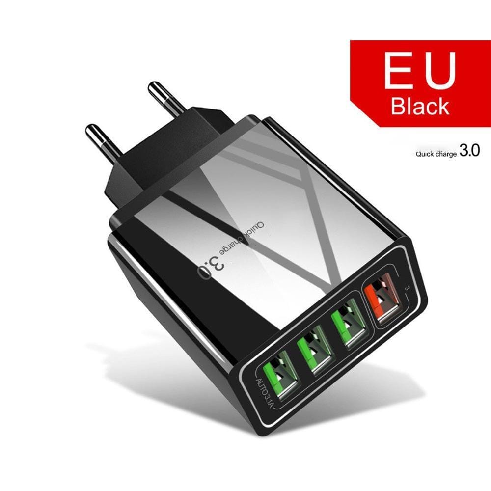 Illuminated 4USB Mobile Phone Charger 3A Charging Head.