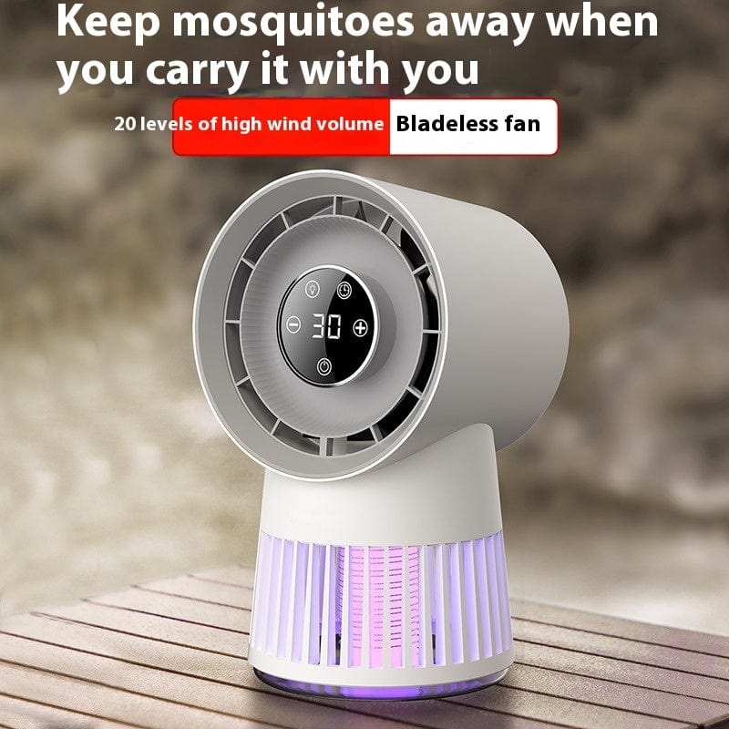 Mini ventilador de escritorio creativo 2 en 1 para matar mosquitos, matamosquitos eléctrico, ventilador recargable por USB, lámpara de noche, suministros para el hogar y el exterior