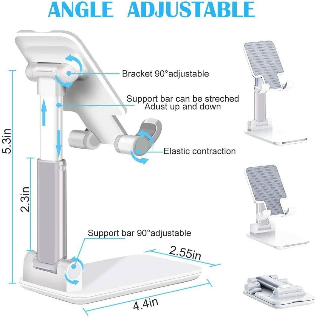 Cell Phone Stand Desktop Holder Tablet Stand Mount Mobile Phone Desktop Tablet Holder Table Cell Foldable Extend Support Desk Mobile Phone Holder Stand.