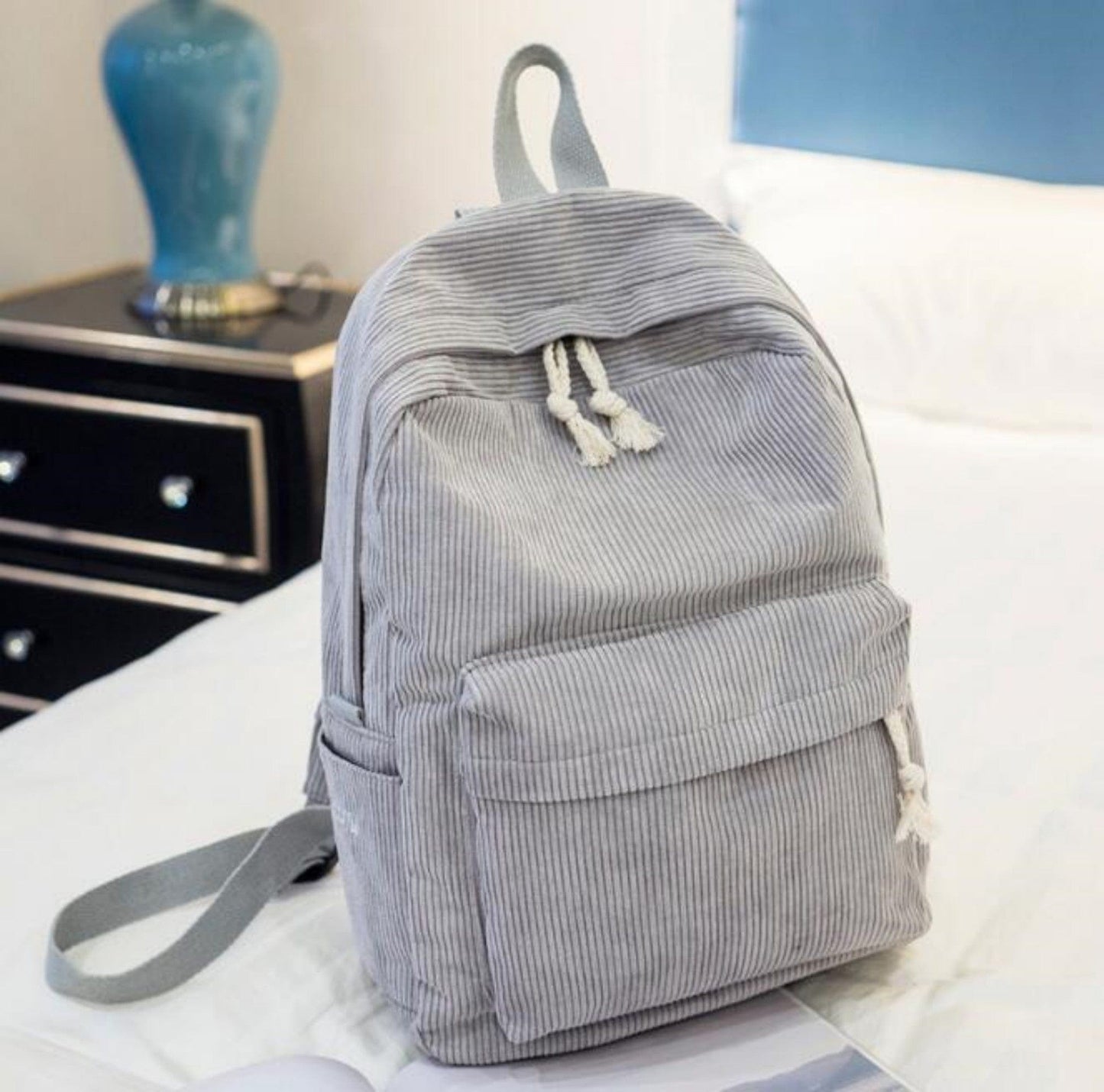 Sac à dos en velours personnalisé pour étudiant polyvalent Harajuku