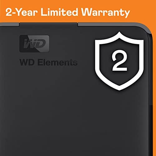 Western Digital 2TB Elements Portable HDD, External Hard Drive, USB 3.0 for PC & Mac, Plug and Play Ready - WDBU6Y0020BBK-WESN