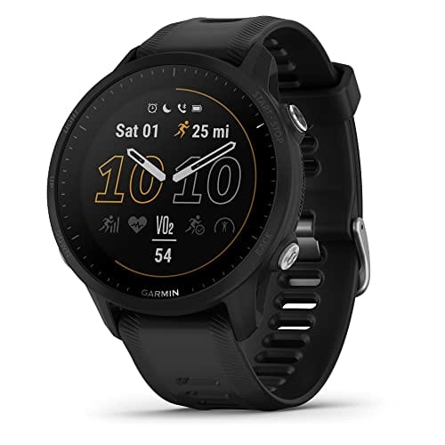 Garmin Forerunner® 955 Solar, reloj inteligente para correr con GPS y capacidad de carga solar, adaptado a triatletas, batería de larga duración, Whitestone 