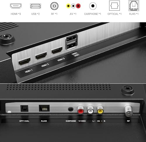 TV intelligente 32 pouces avec LED Google TV, assistant Google intégré avec télécommande vocale, compatible avec Bluetooth, streaming TV HD 768p (noir) 