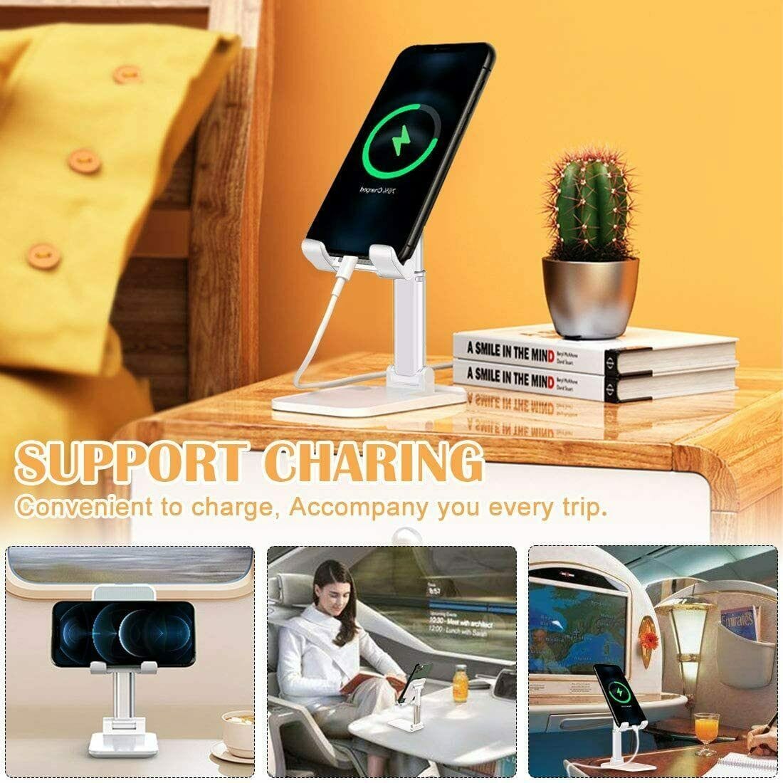 Cell Phone Stand Desktop Holder Tablet Stand Mount Mobile Phone Desktop Tablet Holder Table Cell Foldable Extend Support Desk Mobile Phone Holder Stand.