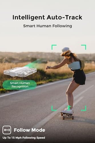 Drone X1 avec caméra, drone avec caméra autonome avec mode Follow Me, mini drone pliable avec capture vidéo HDR, décollage de la paume, trajectoires de vol intelligentes, contrôle mains libres noir (Combo) 