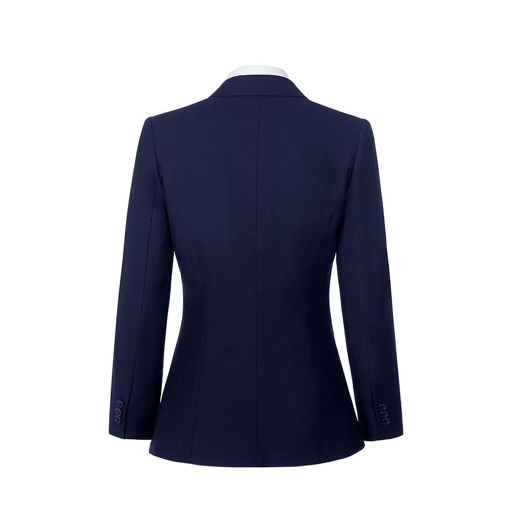 Blazer de bureau pour femmes, un bouton, revers cranté, smoking d'affaires, jolie pochette, costume Petite