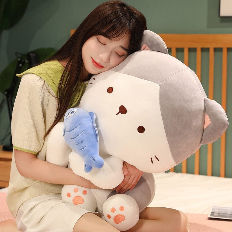 Cute Cat Doll Plush Toy Girl Hugging And Sleeping